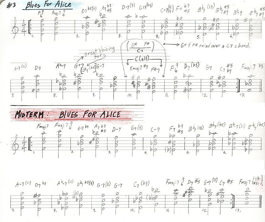 Blues For Alice #3 and Chord Lab 3 Midterm Exam
